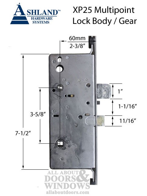 Ashland Multipoint Lock XP25 3 point Shootbolt 60mm Backset 20mm Faceplate gallery