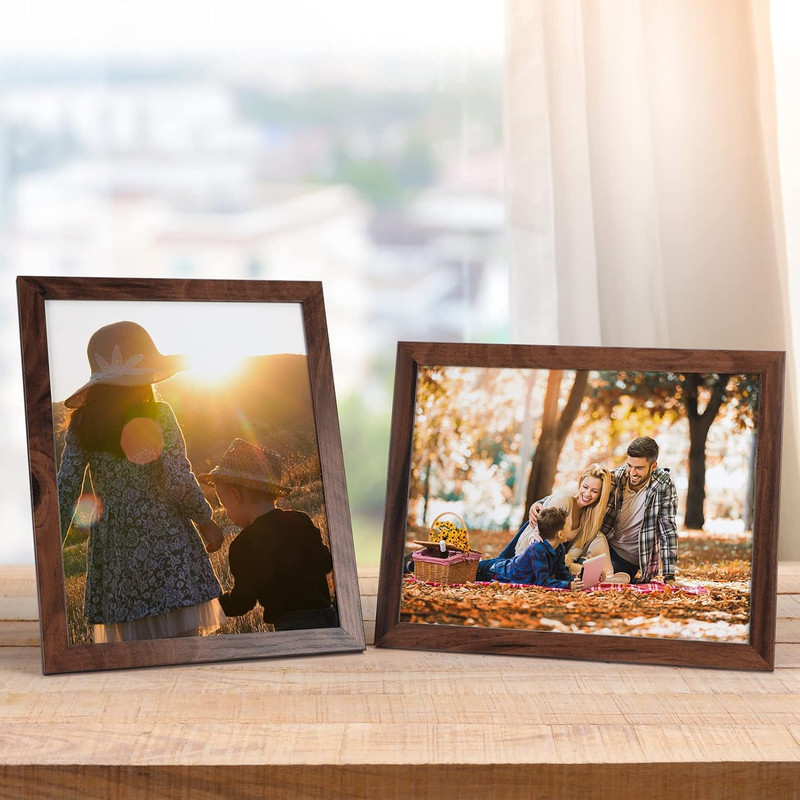 Rustic Walnut 8.5x11 Picture Frame Set of 12 for Certificates & Awards gallery