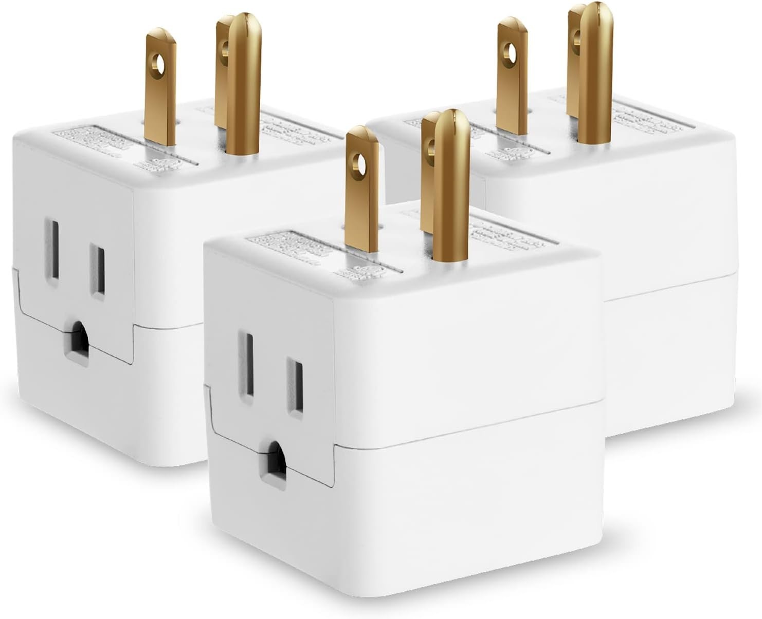 [3 PACK] 3 Outlet Extender Indoor Grounded AC Power Wall Tap Travel Adapter Plug gallery