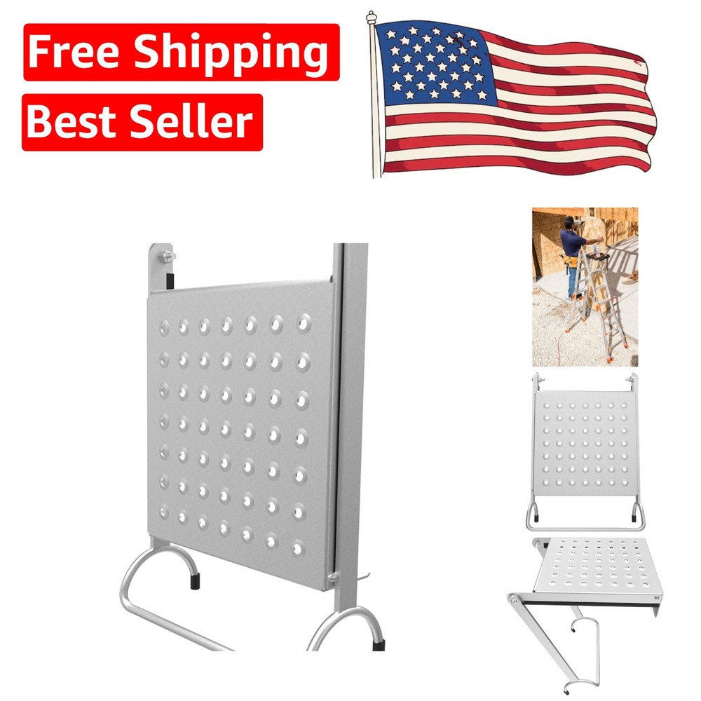 Sturdy Ladder Accessory: 375 lbs Work Platform for Enhanced Safety & Comfort