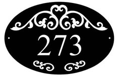 Stunning Scroll & Oval Name Number Plaque for Homes/ Weddings – Made in USA