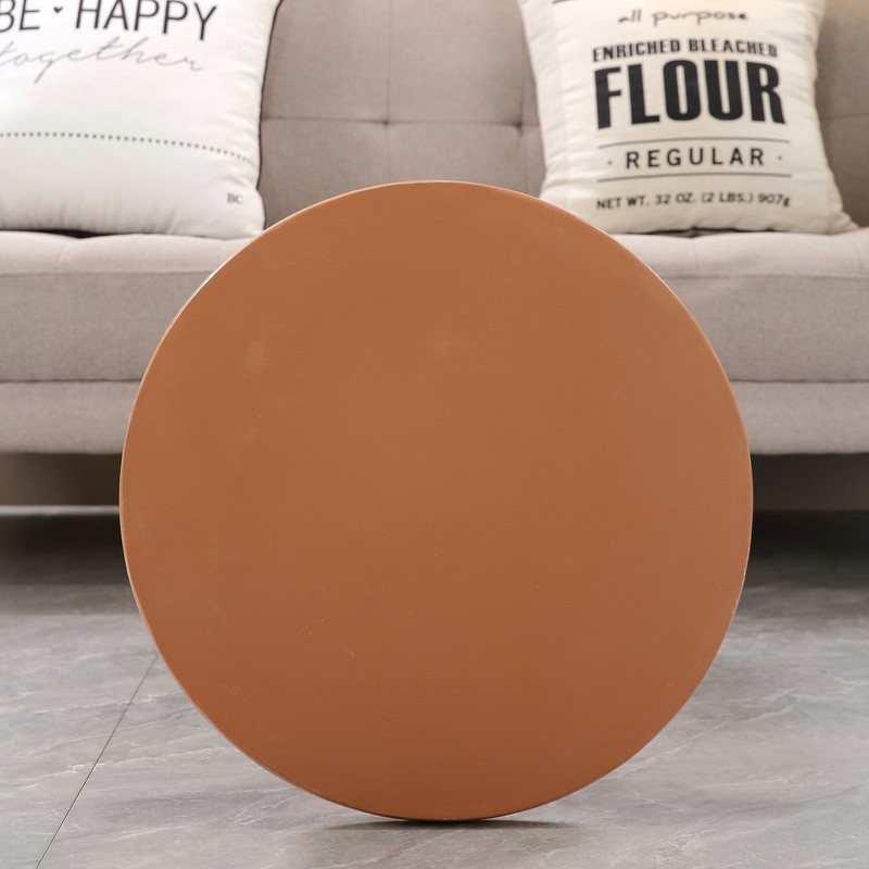Light Coffee Magnesium Oxide Fluted Base Side Table, 17.72" Round gallery