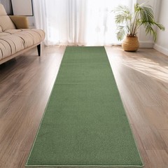 CUSTOM SIZE Anti Slip Latex Back Loop Pile Solid GREEN INDOOR Runner Rug