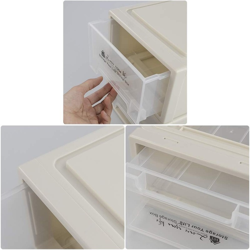 6 Quart Plastic Stacking Storage Drawer Unit, 3 Packs gallery
