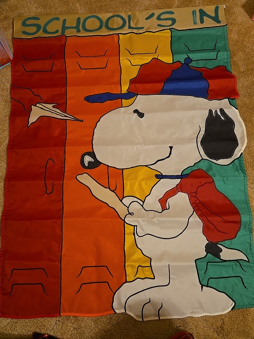 Peanuts Snoopy Schools In Large Garden Flag 28x40 Inches gallery