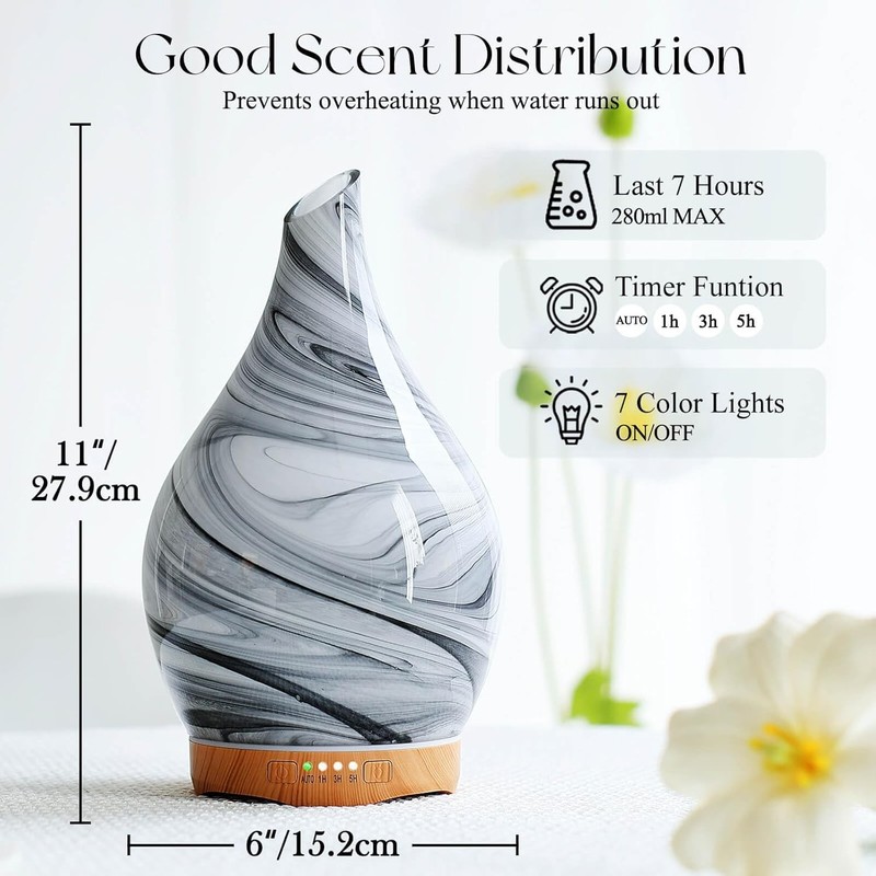 Porseme 280ml Essential Oil Diffuser Glass 280ml, G9-280ml Ink Aladdin Vase gallery