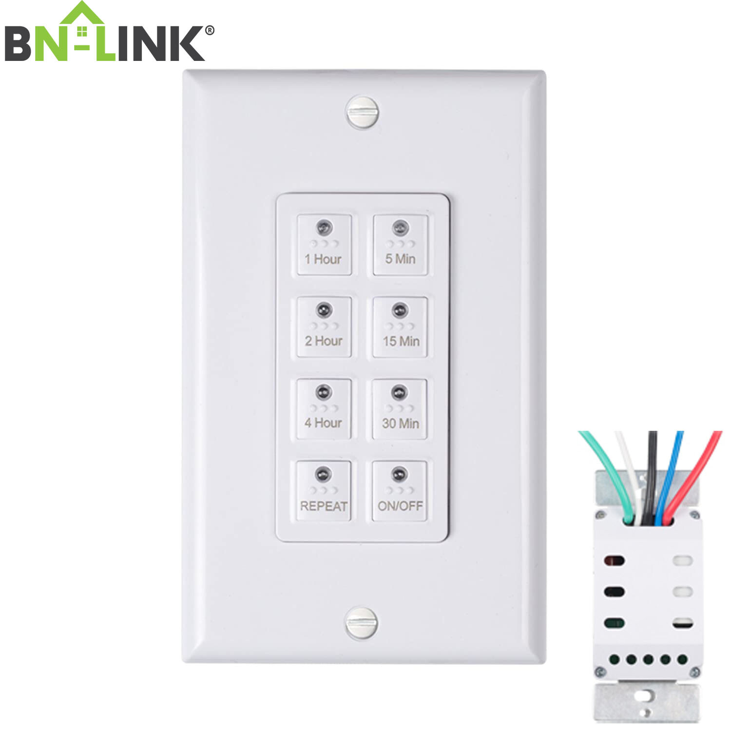 BN-LINK Countdown Digital In-wall Timer Switch 5-15-30-60 mins 2 4 hours For Fan gallery