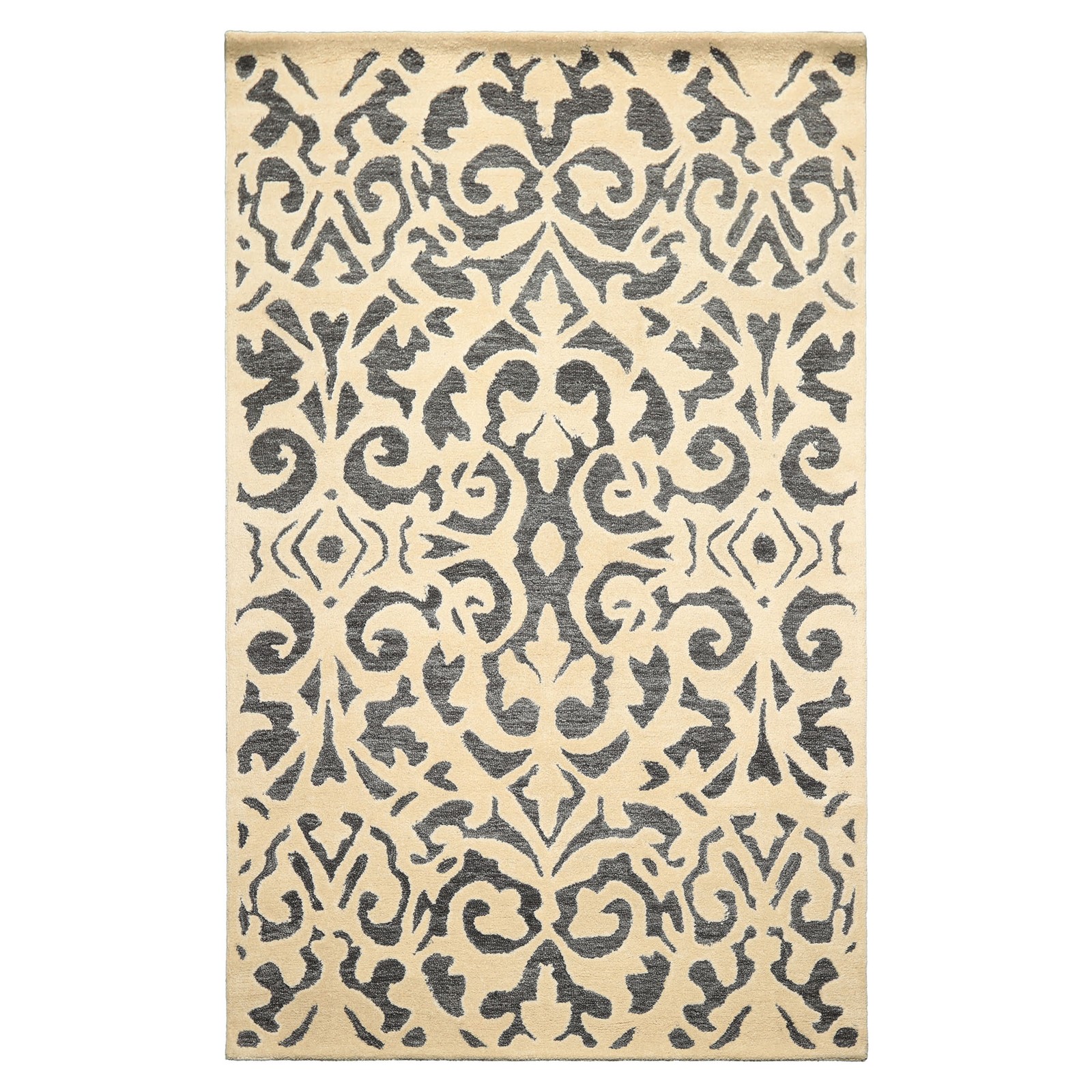 5x8 Hand Tufted Wool Ivory Handmade Transitional Plush Pile Loop n Cut Pile Rug gallery