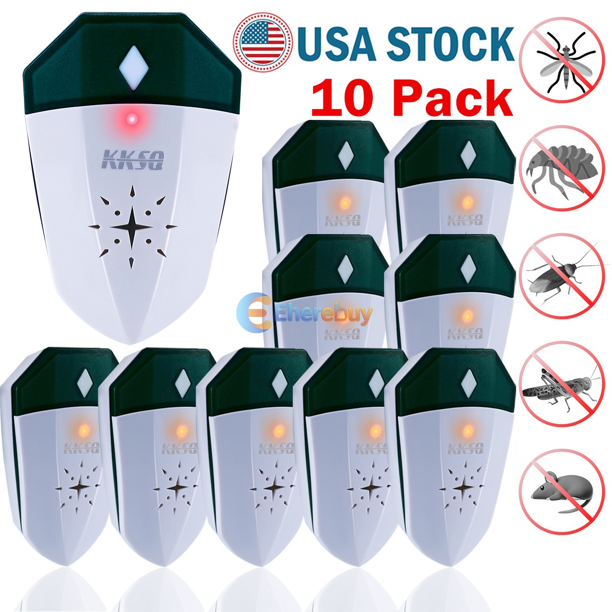 10 Pack Ultrasonic Plug In Pest Repeller Deter Mouse/Mice/Rat/Insect Repellent gallery