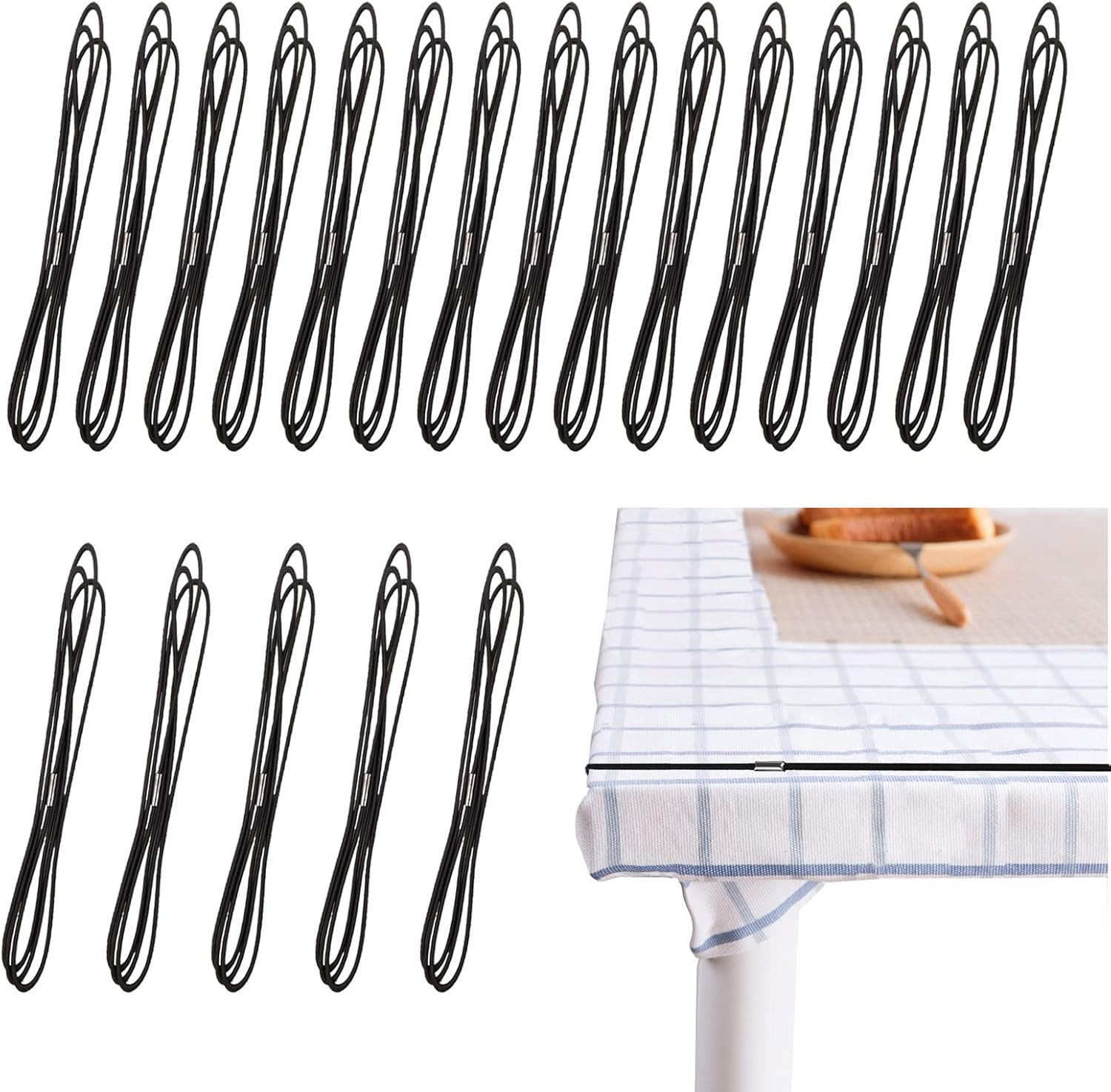 20Pcs Bungee Grips Elastic Bands Tablecloth Strap Band Table Bungees to Hold Dow gallery