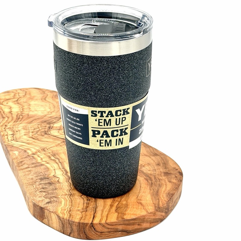 YETI Rambler 20 oz Stackable Cup Black Stone Limited Edition | Stone Texture gallery