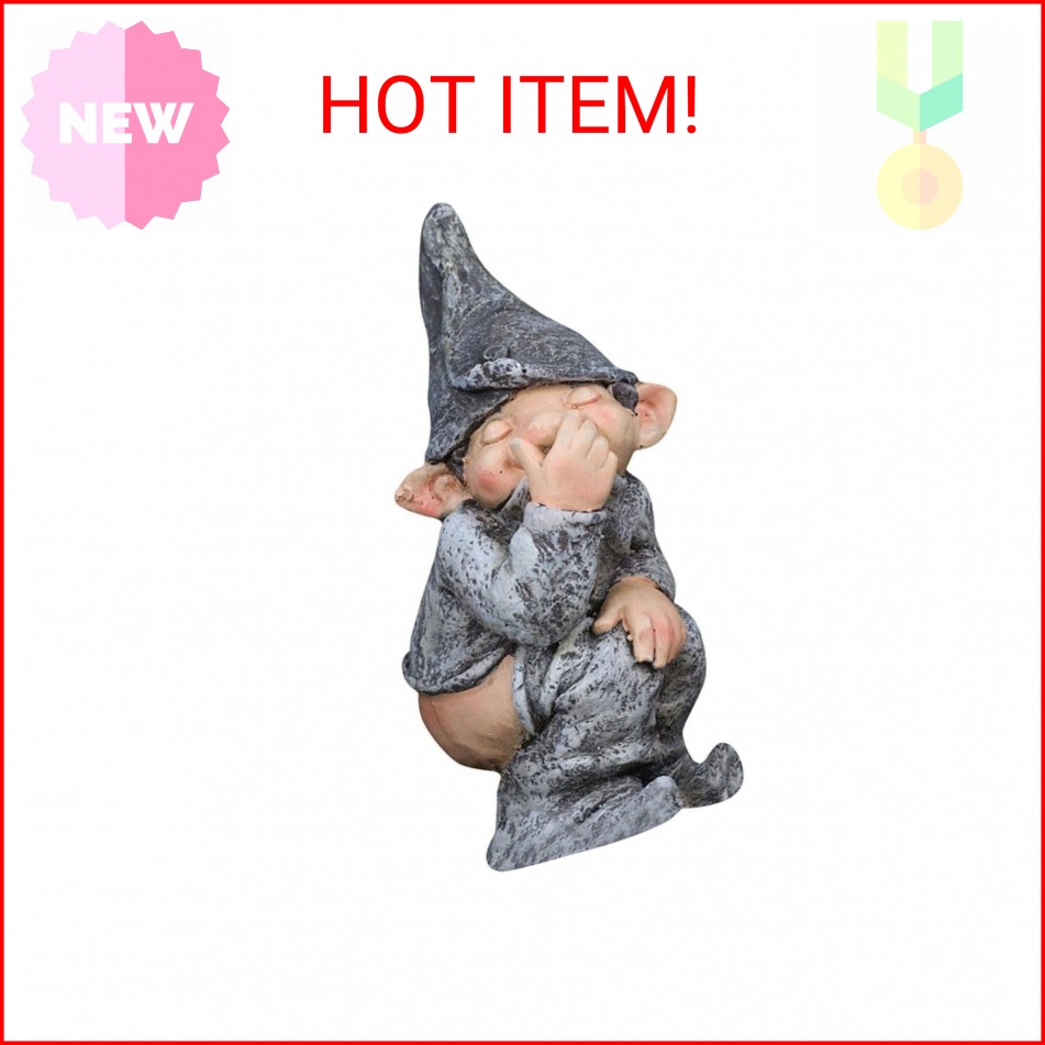 THE PERFECT PART Funny Pooping Mini Statue, Naughty Resin Garden Gnome for Decor gallery