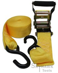 2″X22′ RATCHET TIE DOWN/HOOKS 2,500 lbs 2″ wide nylon weather-res webbing strap