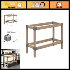 Heavy Duty DIY Workbench Hardware Kit, 24″ x 48″, 500 lb Capacity, Easy Cuts, Gr