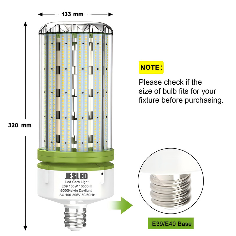 E39 E40 100W LED Corn Light Bulbs 5000K Commercial Lighting Replace HID CFL HPS gallery