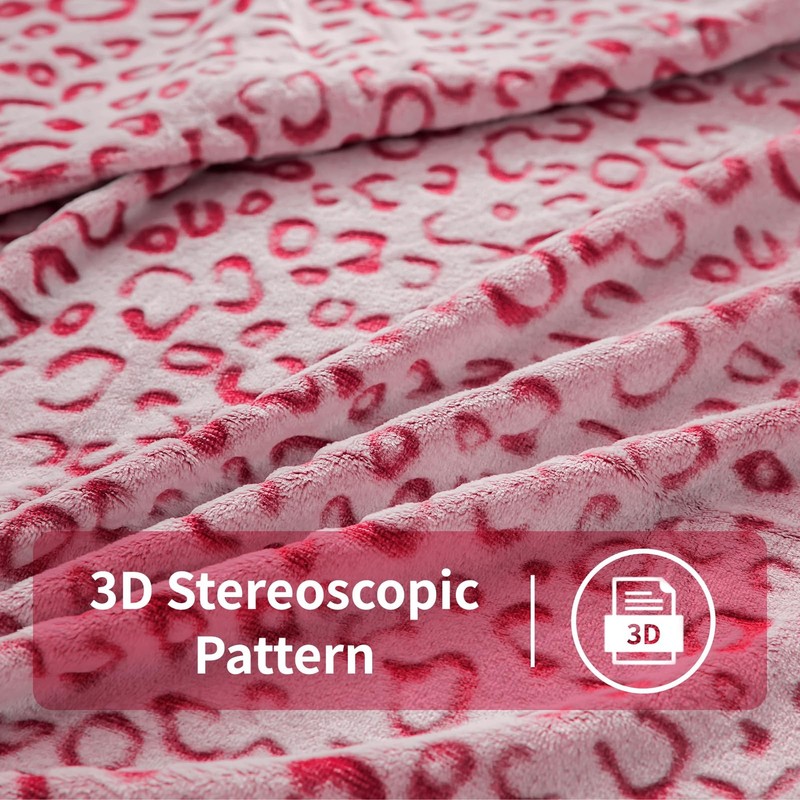 Hot Pink Leopard Print Throw Blanket 60x80 inch Super Soft Fluffy Fleece gallery