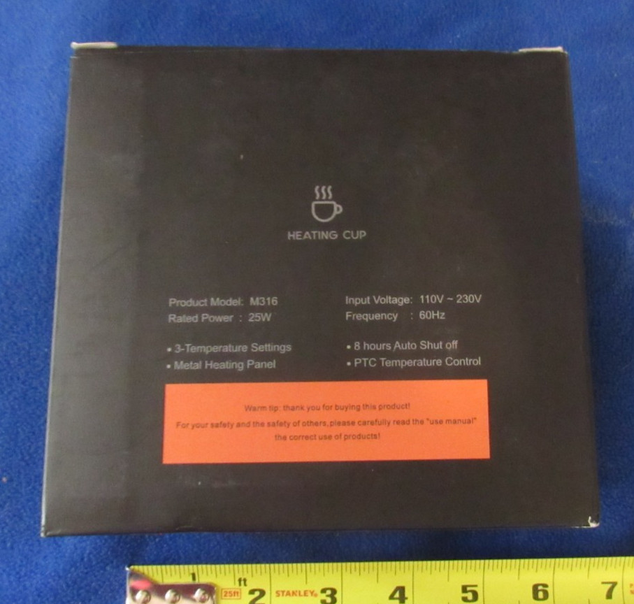 RoHS Heating Cup plate Mug warmer black New 25W M316 gallery