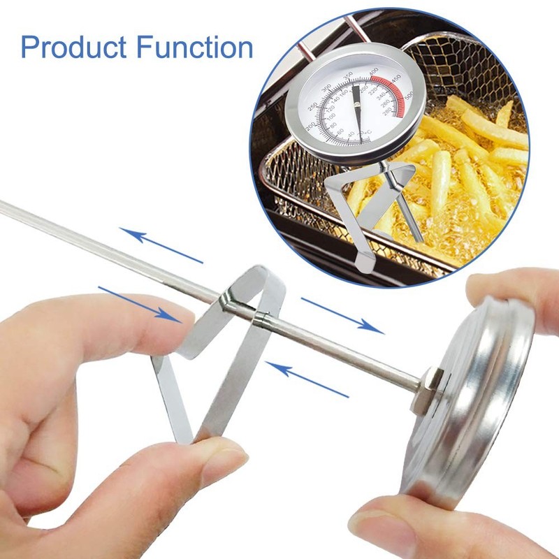 Deep Fryer/Candy/Turkey Thermometer with Clip&15 inch stem - Professional Kitche gallery