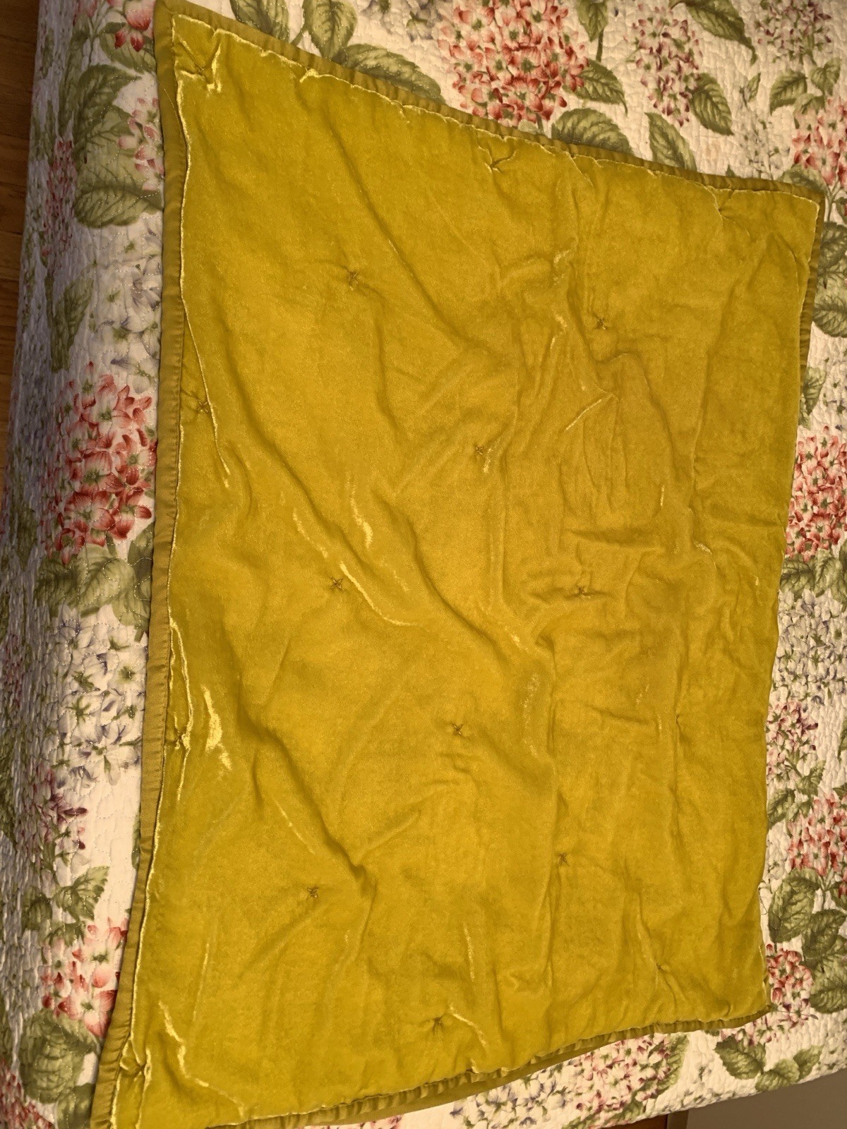 Opalhouse Standard Velvet Mustard Yellow Citron Pillowsham Tufted. 1 Only gallery