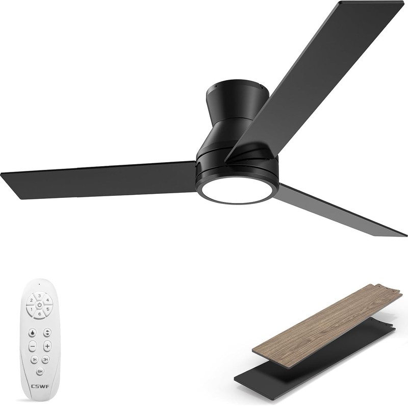 Ceiling Fans with Lights Remote Control - Flush Mount Dimmable 3000K-6500K LE... gallery