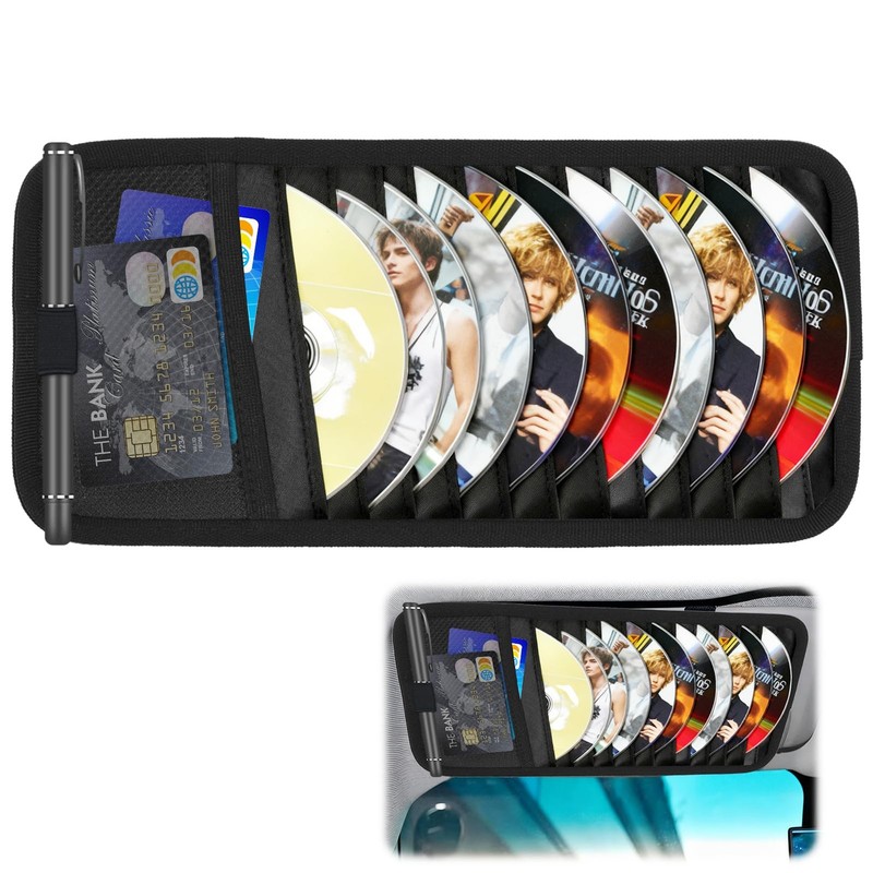 Nextpal Sun Visor CD Holder, 12-Capacity Car Visor Organizer with DVD Sleeves... gallery