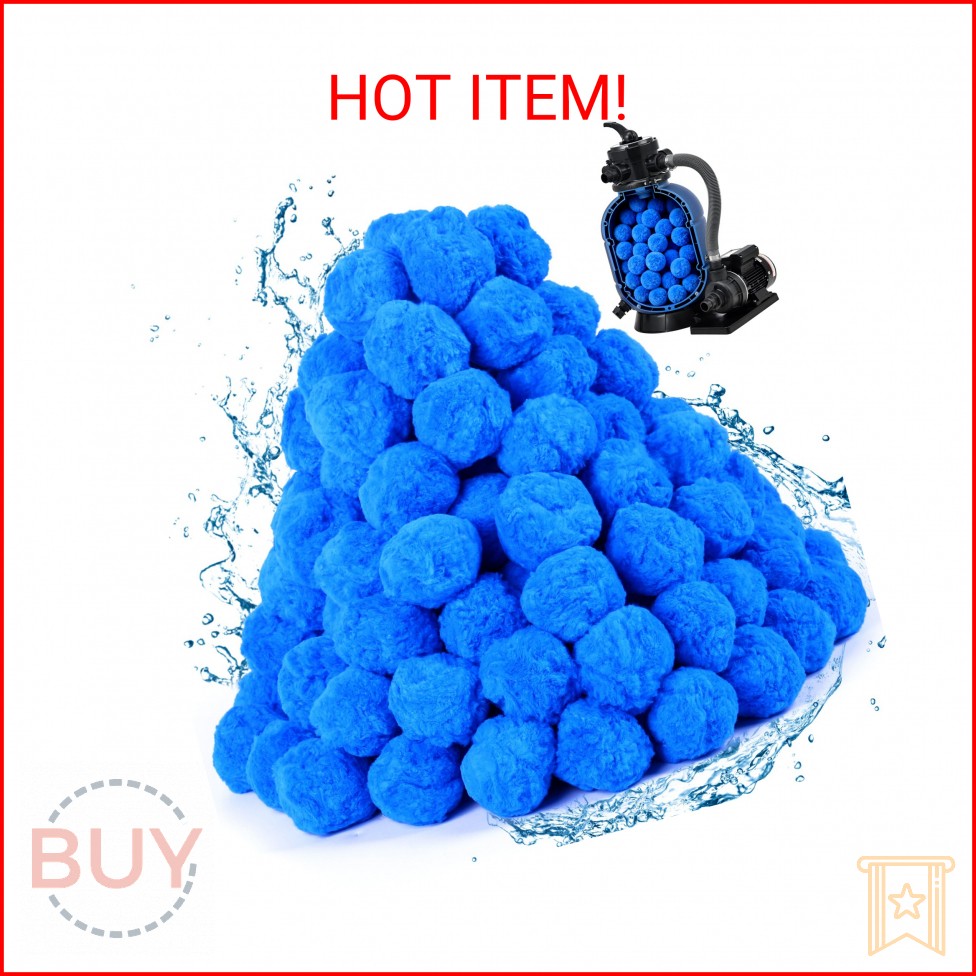 BluClear 3.5 lbs Pool Filter Balls for Sand Pump, Reusable Blue Pool Filter Medi gallery