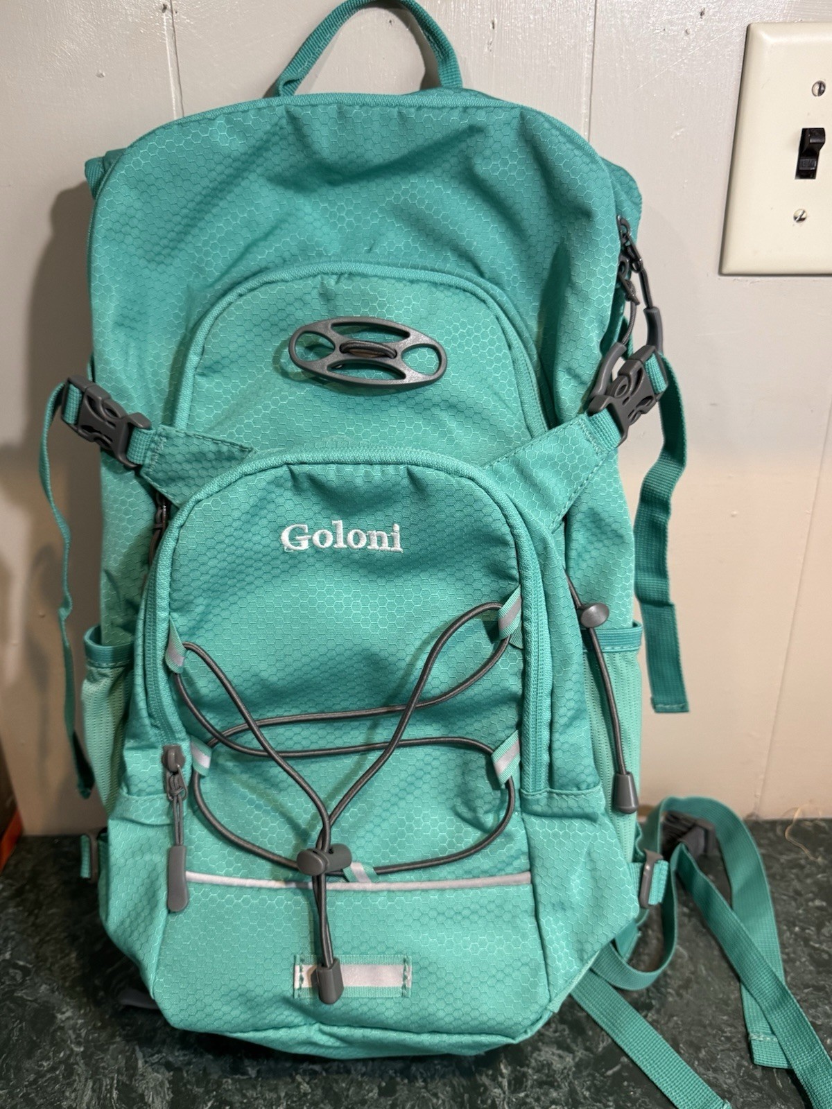 Golini Backpack Day Pack Aqua Blue With Hydration Bladder