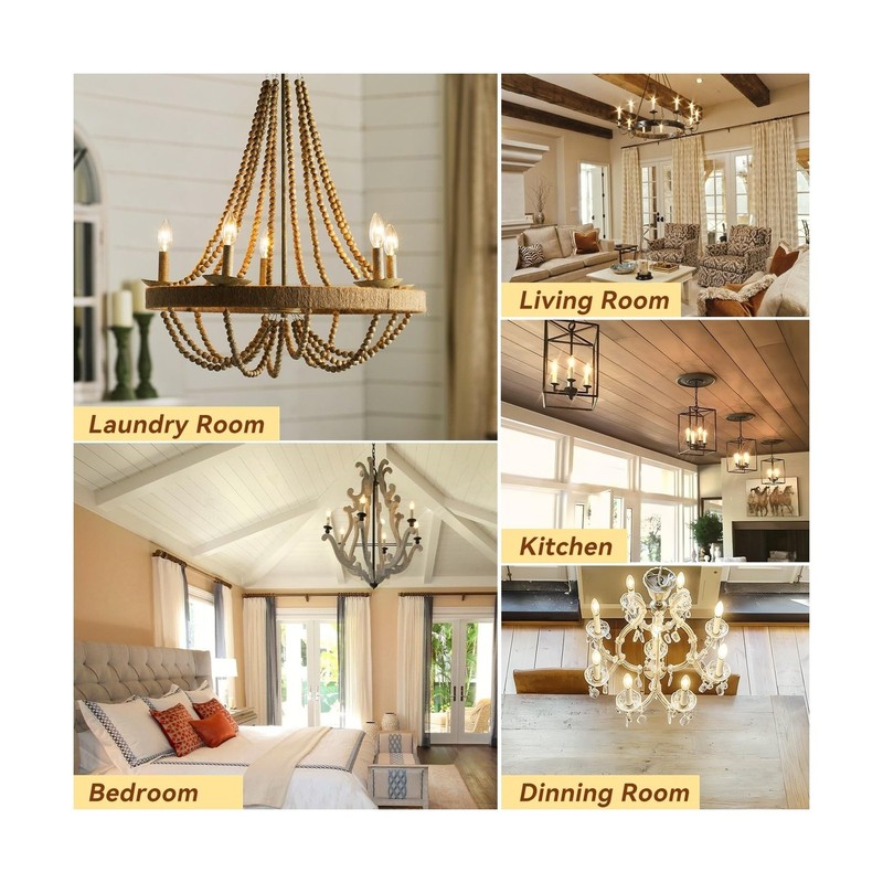 TJOY LED Candelabra Bulbs Dimmable, 60W Equivalent Chandelier Light Bulb, E12... gallery