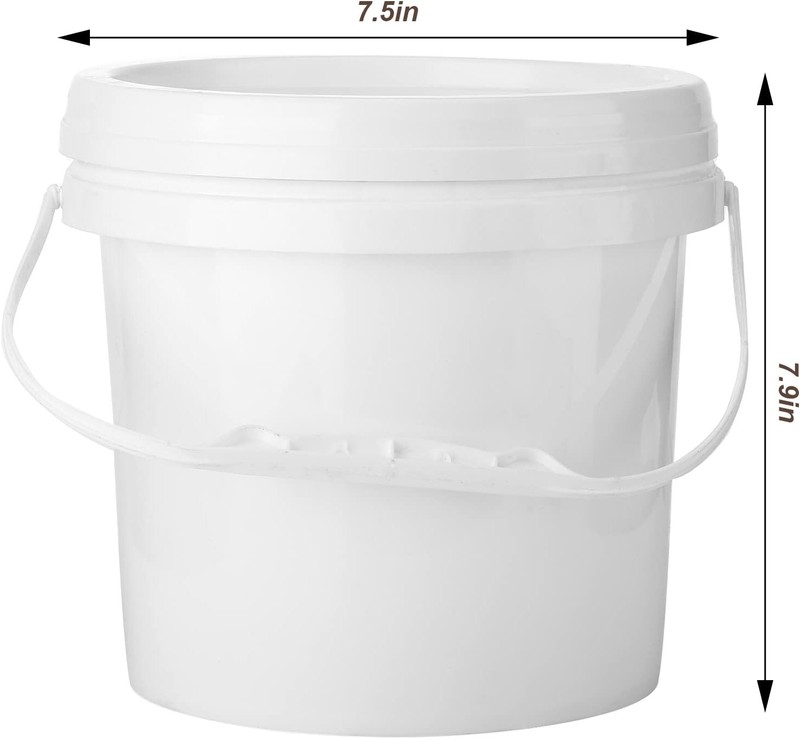 Durable 1 Gallon White Plastic Buckets with Lid - Ideal for Food & Storage Needs gallery