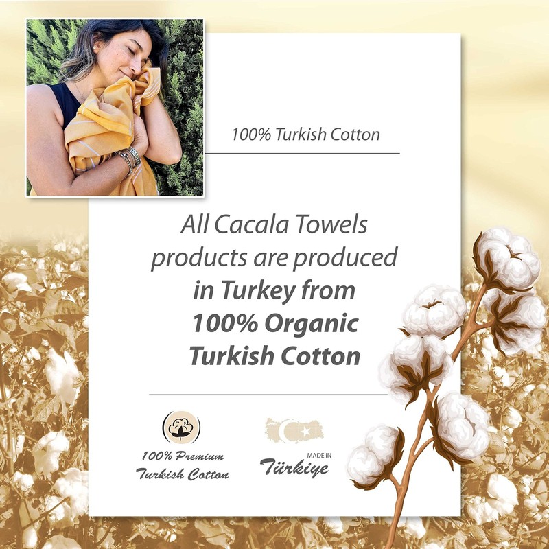 Cacala Lightweight and Thin Turkish Beach Towel 100% Cotton Sand-Free and Qui... gallery