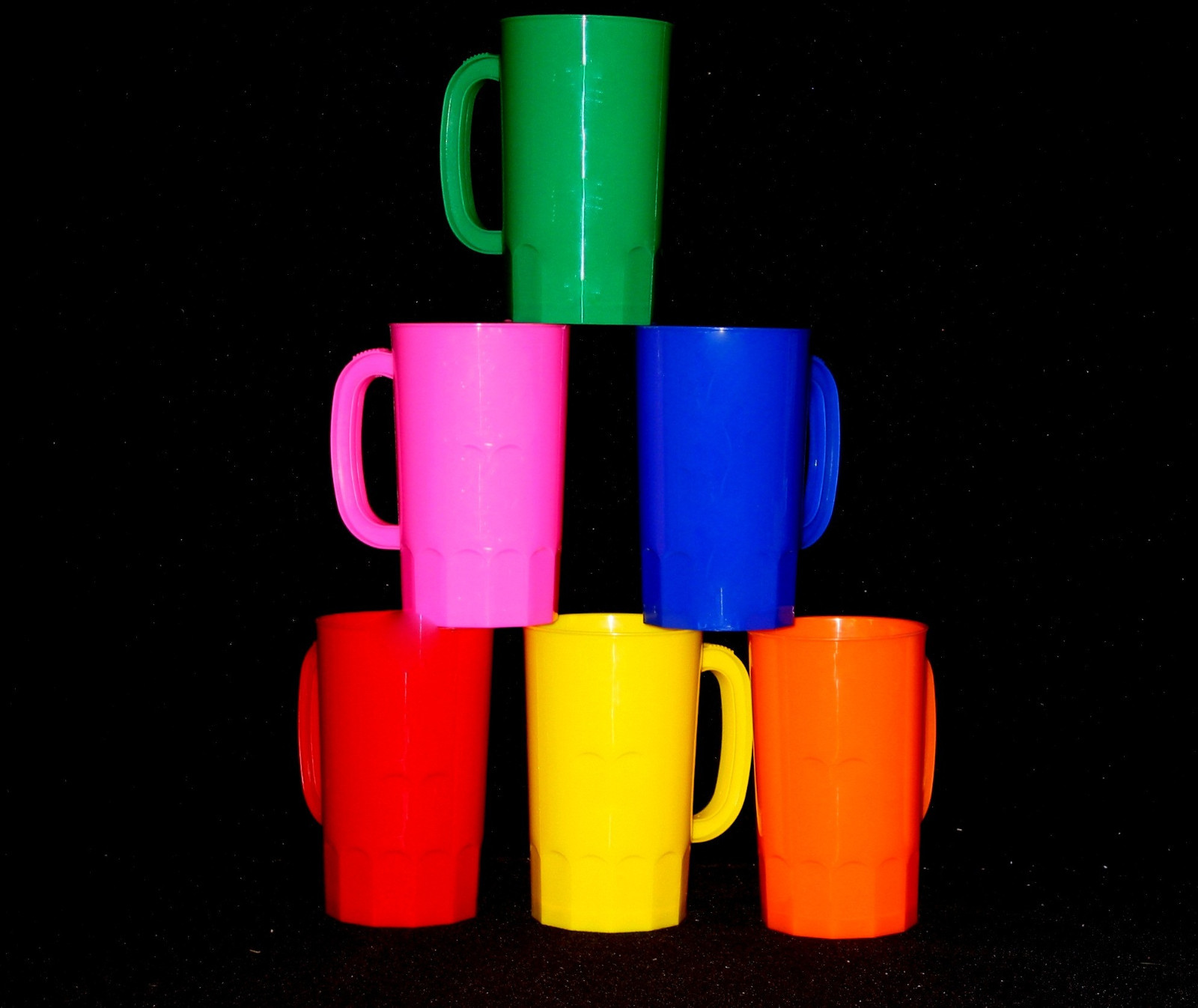 2 Large 32 Ounce Beer Mugs Choice 6 Colors-Red Orange Yellow Blue Green Pink* gallery