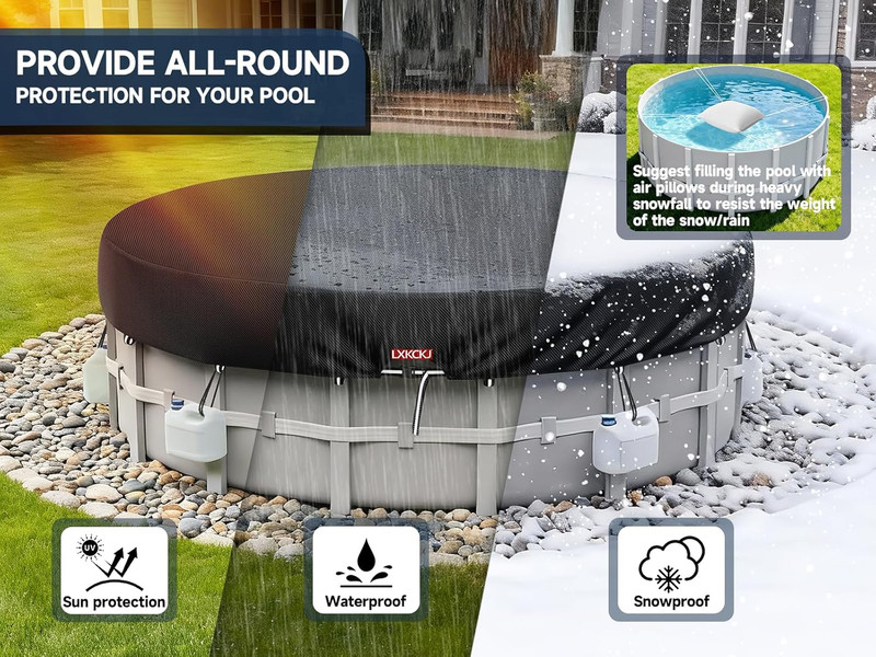 18FT round Pool Cover, Solar Pool Covers for above Ground Pools, 420D Winter Poo gallery