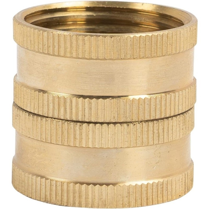 Garden Hose Adapter 3 4 Inch Solid Brass Connector Female to Female 2 Pack with gallery