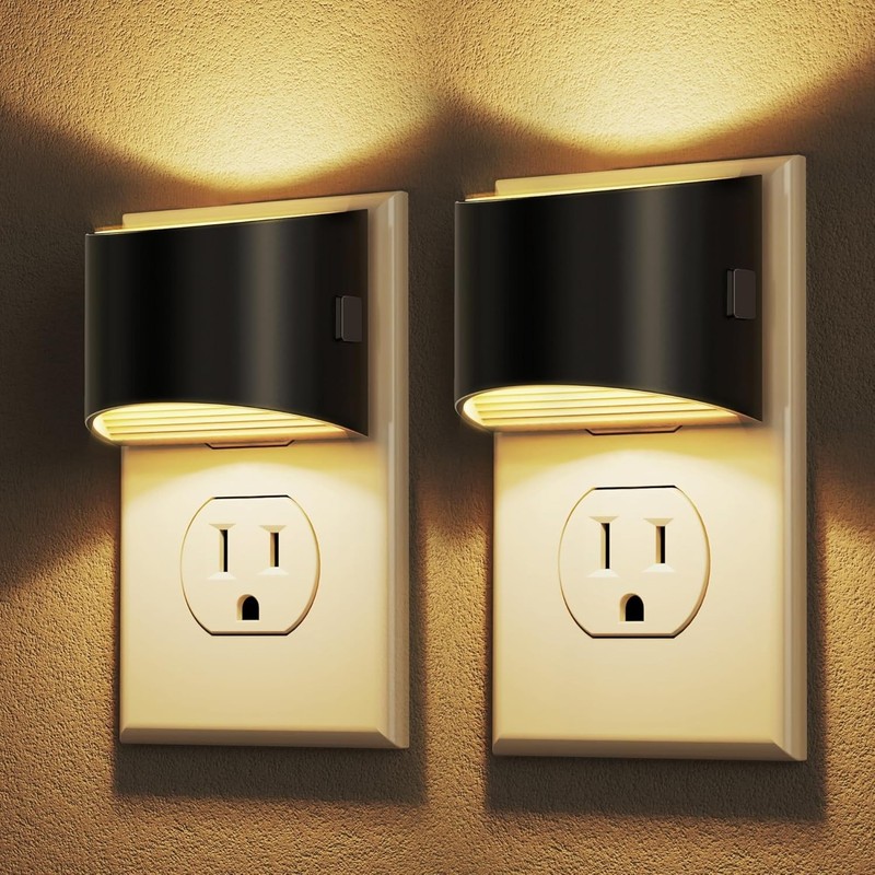 Sleek Indoor Night Lights with Push Button Control & Adjustable Levels - 2 Pack gallery