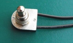 Push Button Lamp switch on/ off switch, 3/8 shaft, nickel