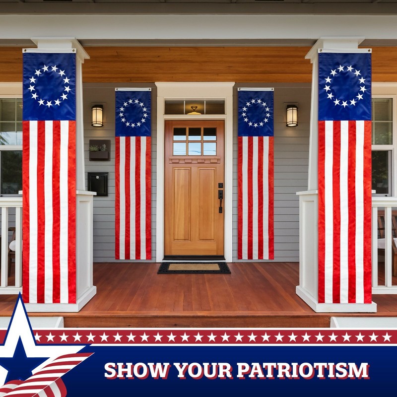 Betsy Ross American Bunting & Flag Pulldown Embroidered Stars 20" x8' (1 Piece) gallery