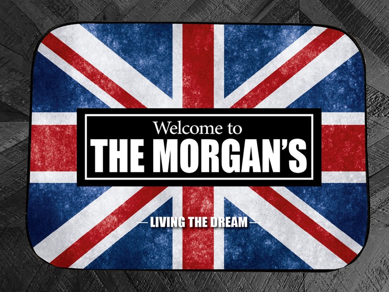 Personalised Motorhome mat - Union Jack Campervan - Caravan door mat SC104 gallery