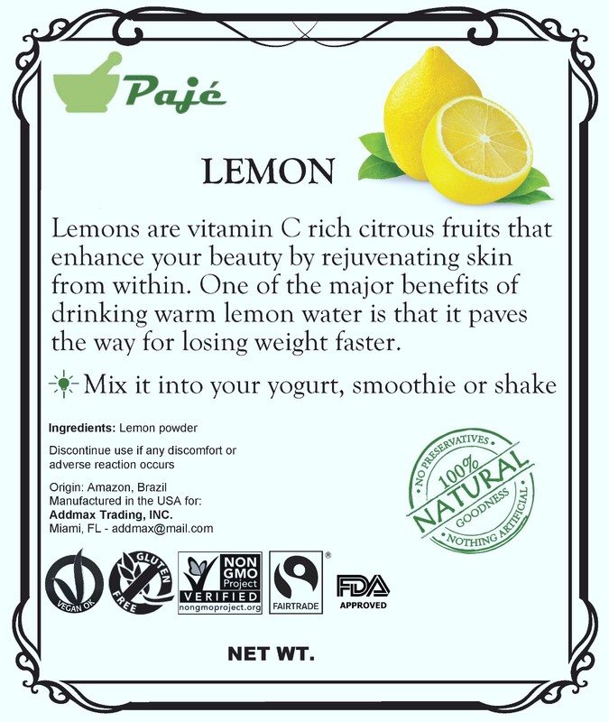 Lemon fruit powder 4lb - quick lemon juice mix well in water, vit C - PAJE gallery