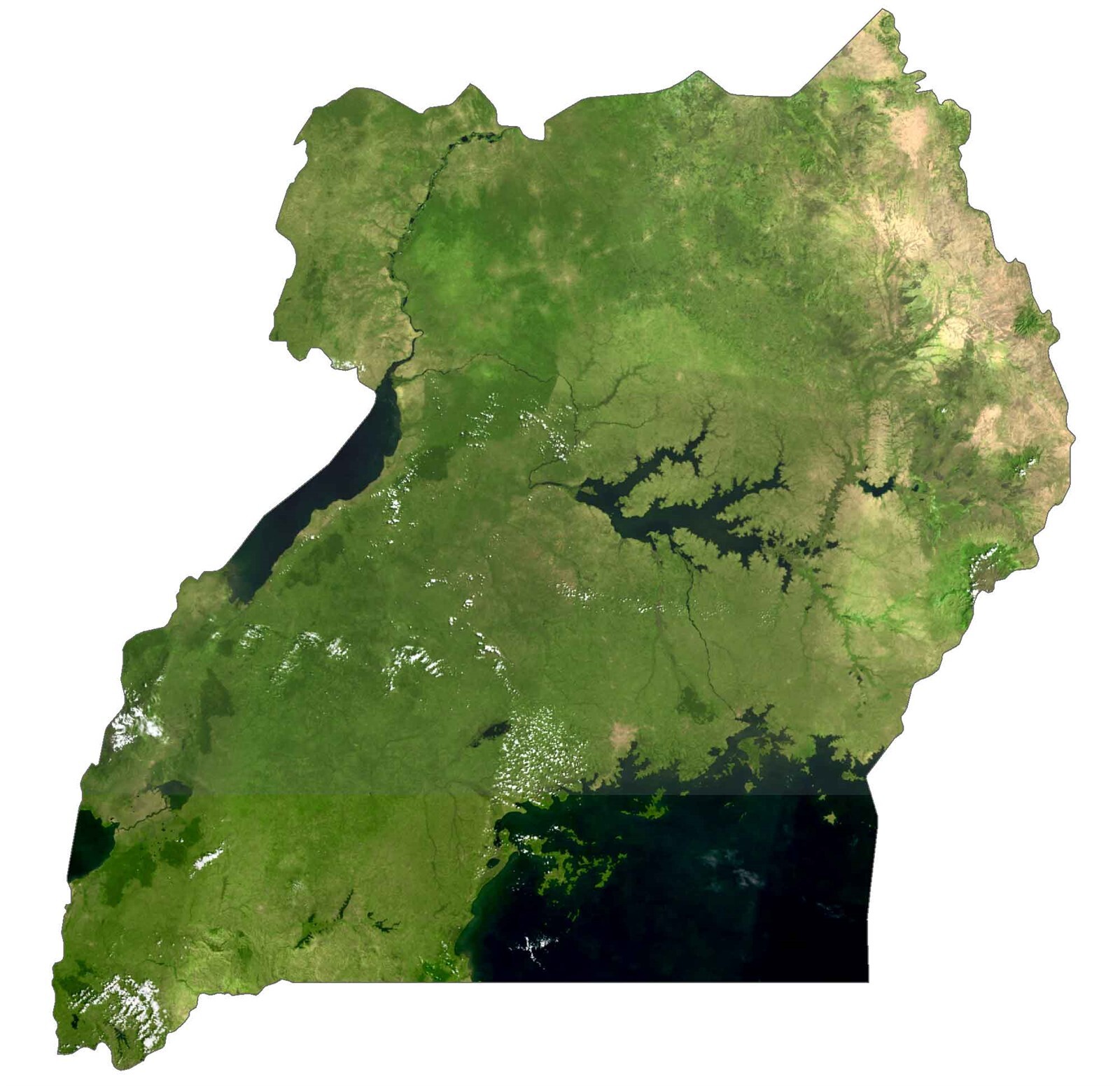Uganda Satellite Map GLOSSY POSTER PICTURE PHOTO PRINT BANNER 13935 gallery