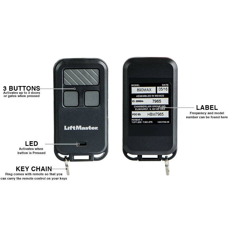 2 Pack Liftmaster 890MAX Universal Remote - Compatible with 371LM, 971LM gallery