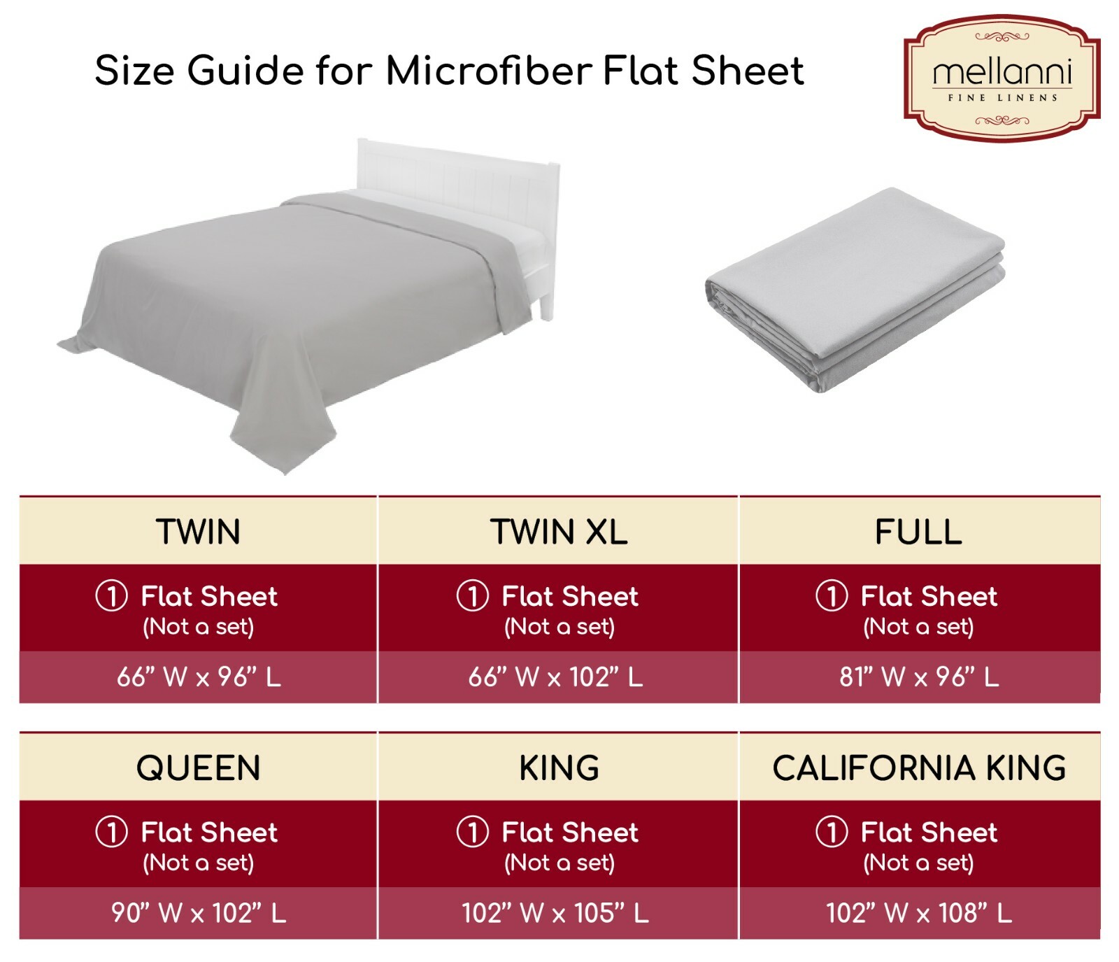 Mellanni 1 FLAT SHEET ONLY Iconic Collection Microfiber Single Top Sheet gallery