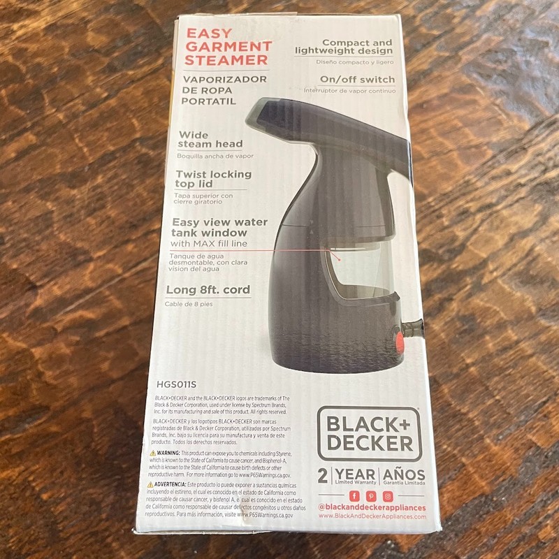 New Black + Decker Easy Garment Steamer Powerful Quick Heat Up HGS011S - Black gallery