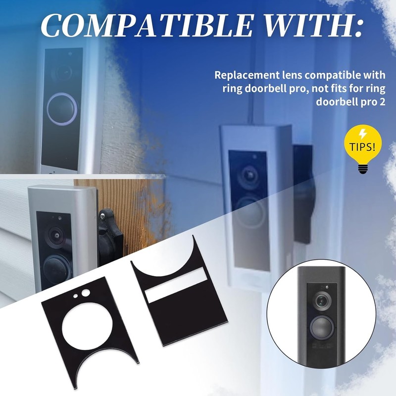 1x Replace Lens Screen Protector For Ring Doorbell Pro,Not Doorbell Pro 2 Black gallery