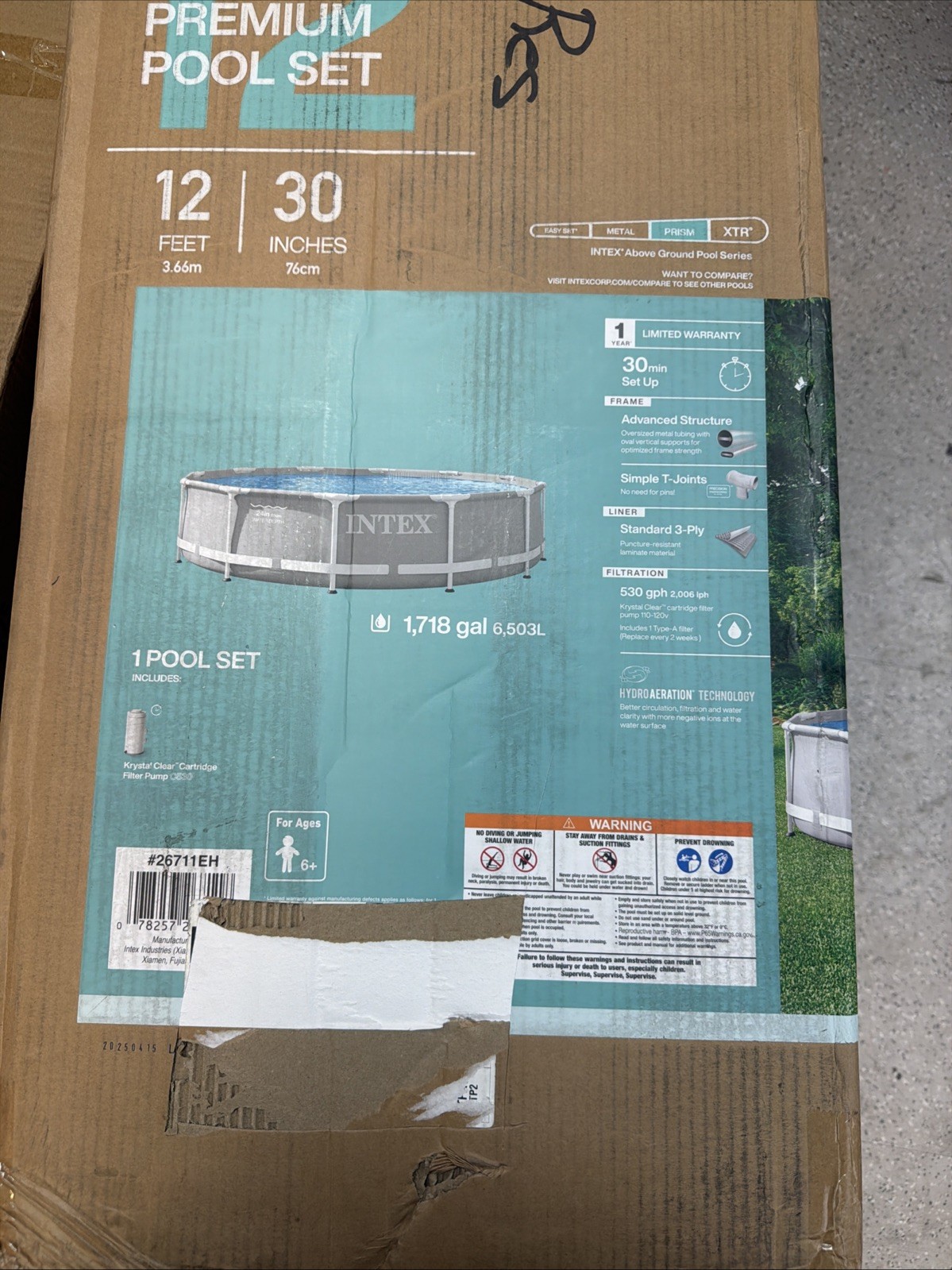 Intex 12ft X 30in Prism Frame Pool Set with 530GPH Filter Pump gallery