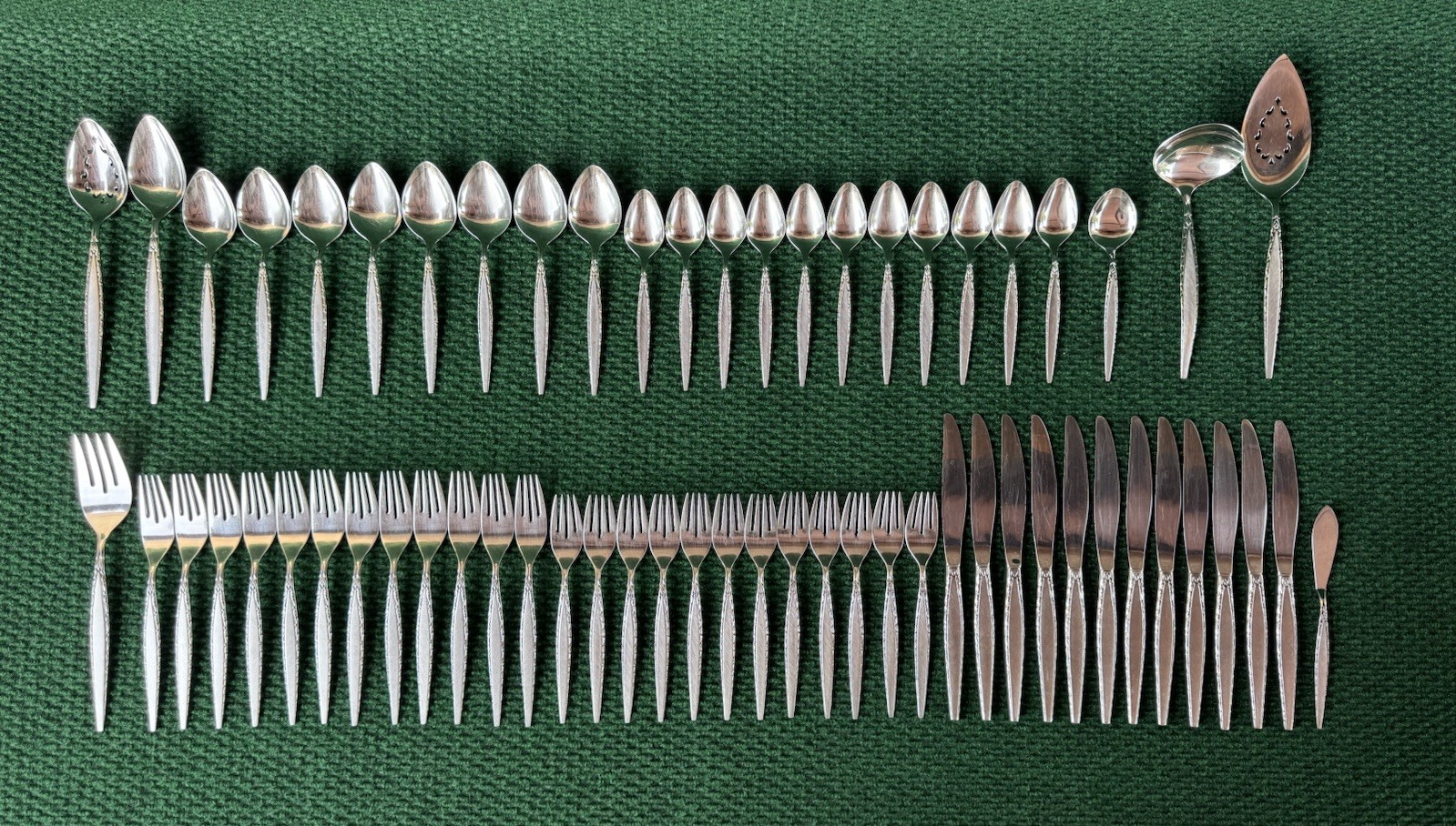 Vintage Oneida Community Stainless VENETIA Silverware 62 pieces MCM Flatware gallery