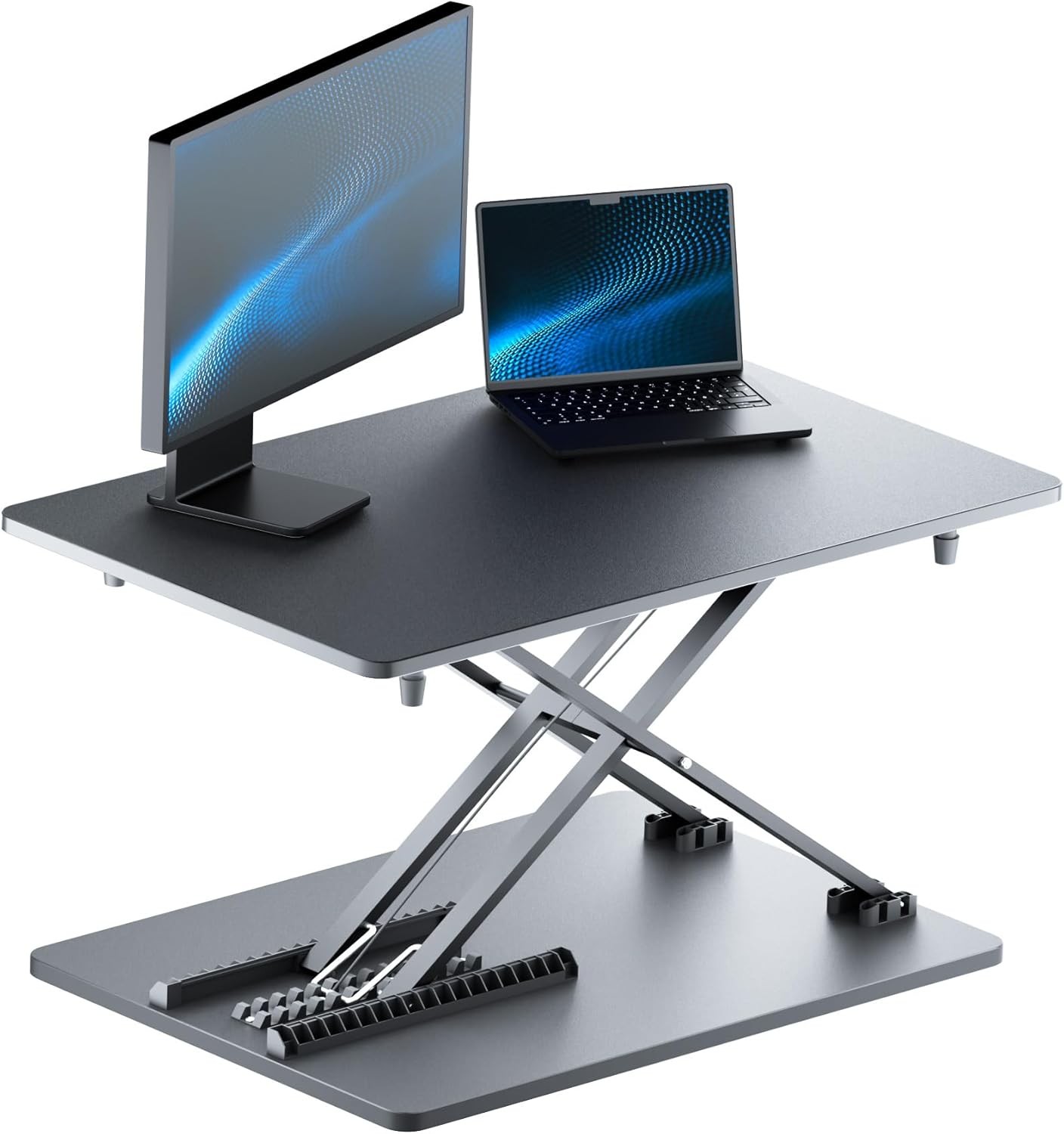 Standing Desk Converter 25" Height Adjustable Sit Stand Monitor Riser Black gallery