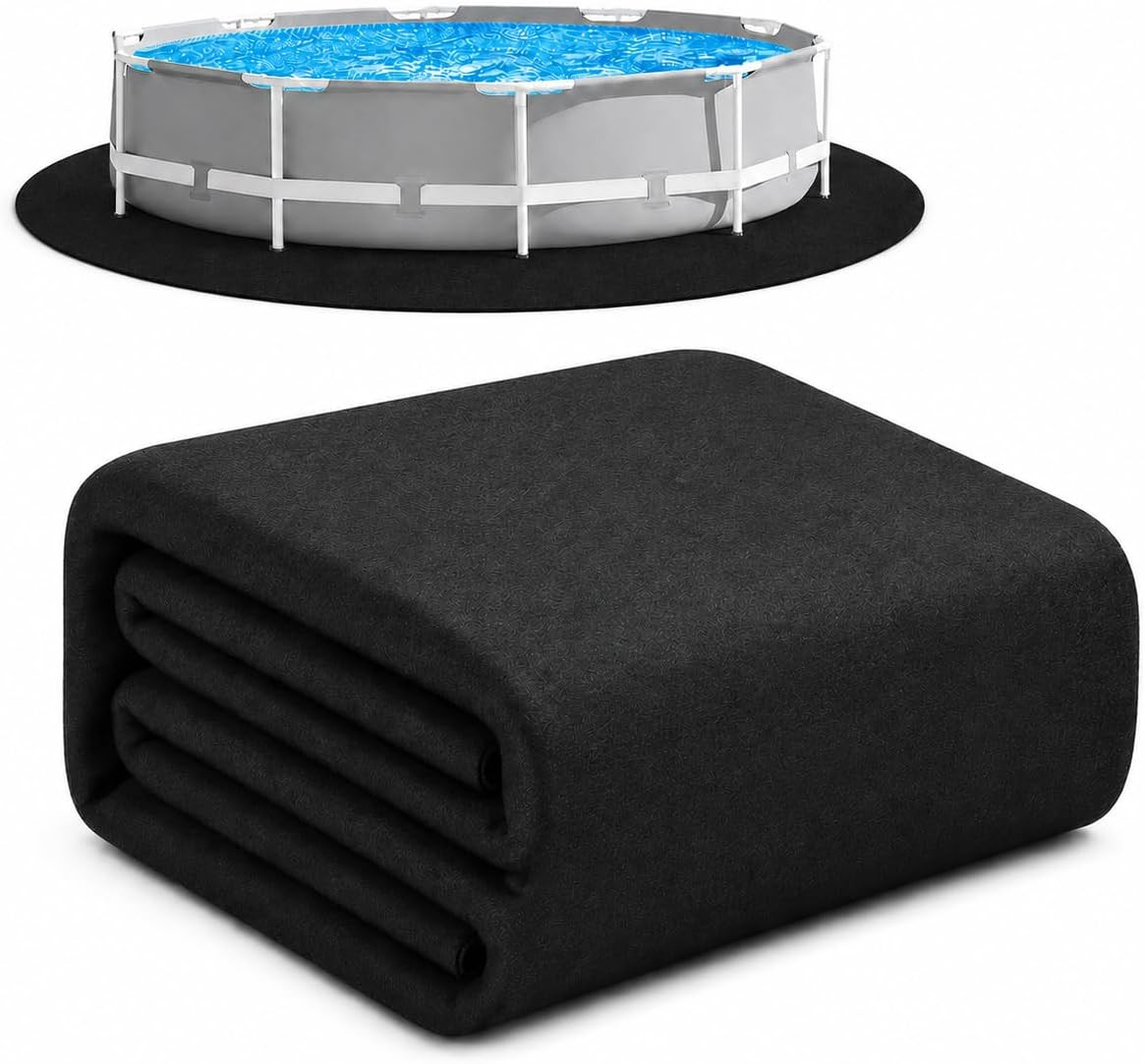 12 Foot round Swimming Pool Liner Pad Pre-Cut Pool Pads for above Ground Pool, E gallery