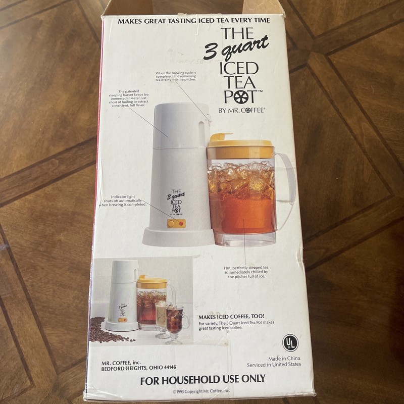 Mr Coffee THE 3 QUART ICED TEA POT Maker - TM3 Brand New Condition Scarce! gallery