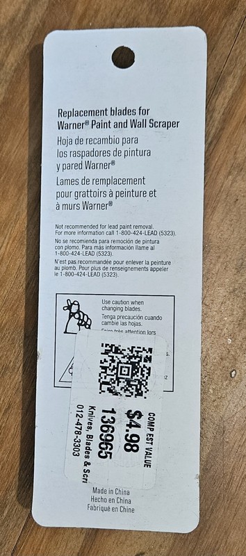 Warner 695 4" Paint & Wall Scraper Replacement Blades Bulk Lot 68 Packs gallery