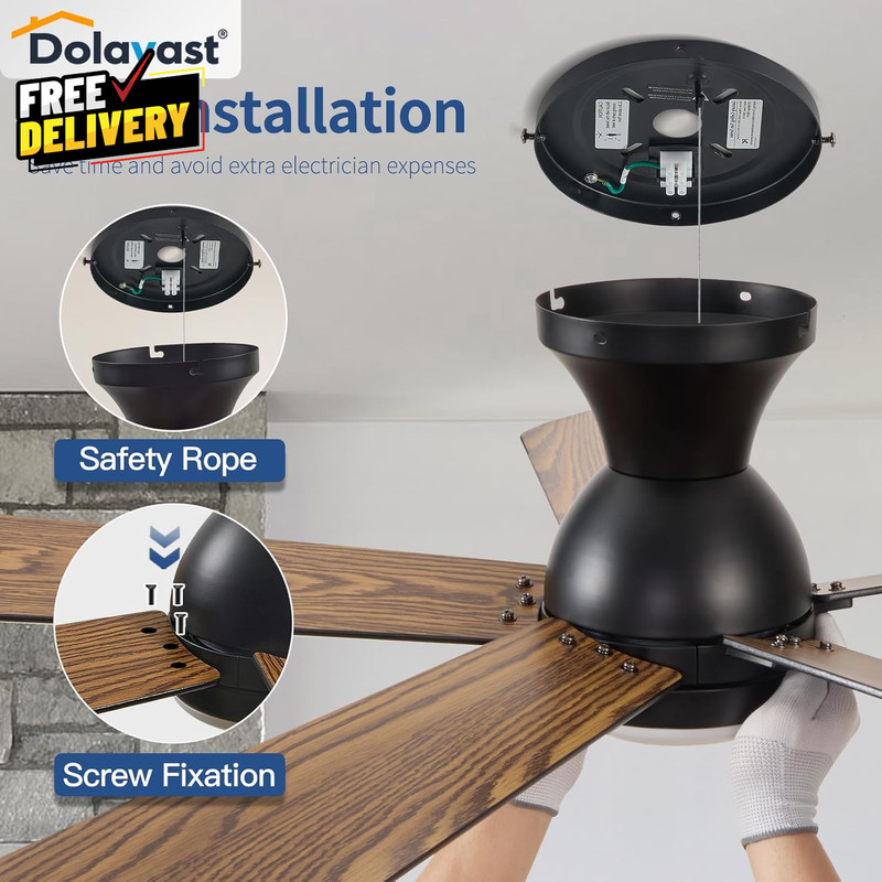 Ceiling Fans with Lights and Remote, 48 Inch Ceiling Fan with Light, Low Profile gallery
